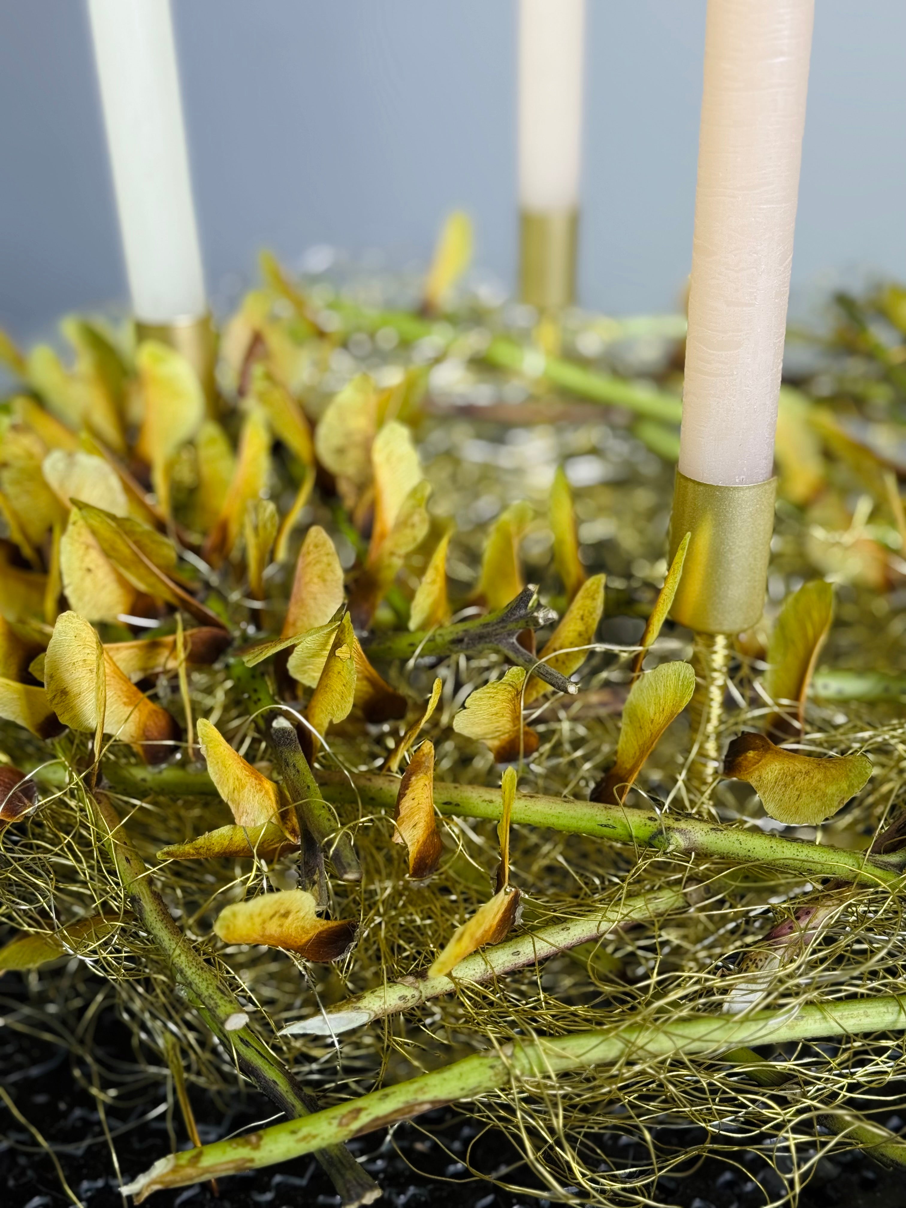 Adventskranz Goldene Stunde