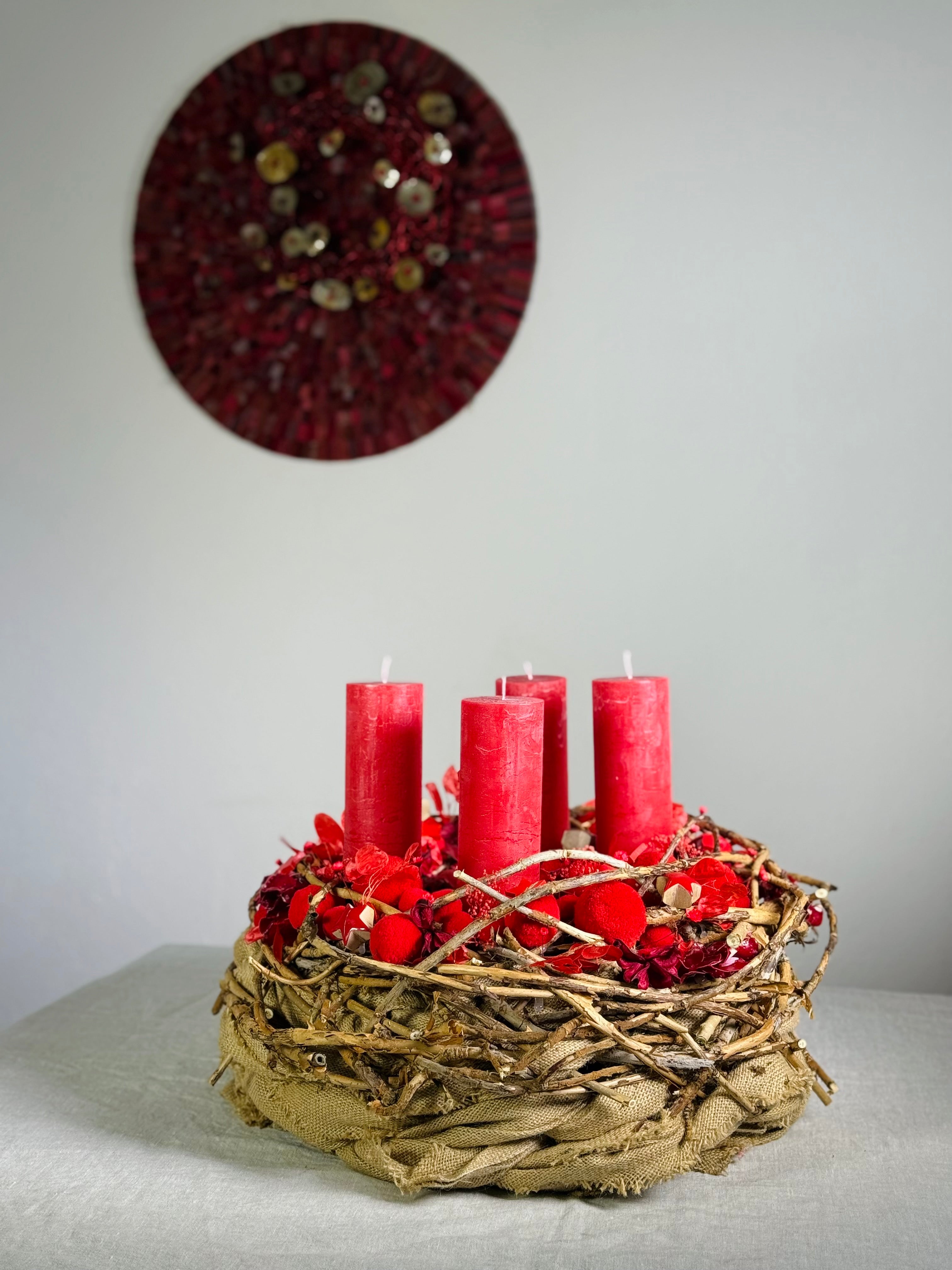 Adventskranz Lichterherz