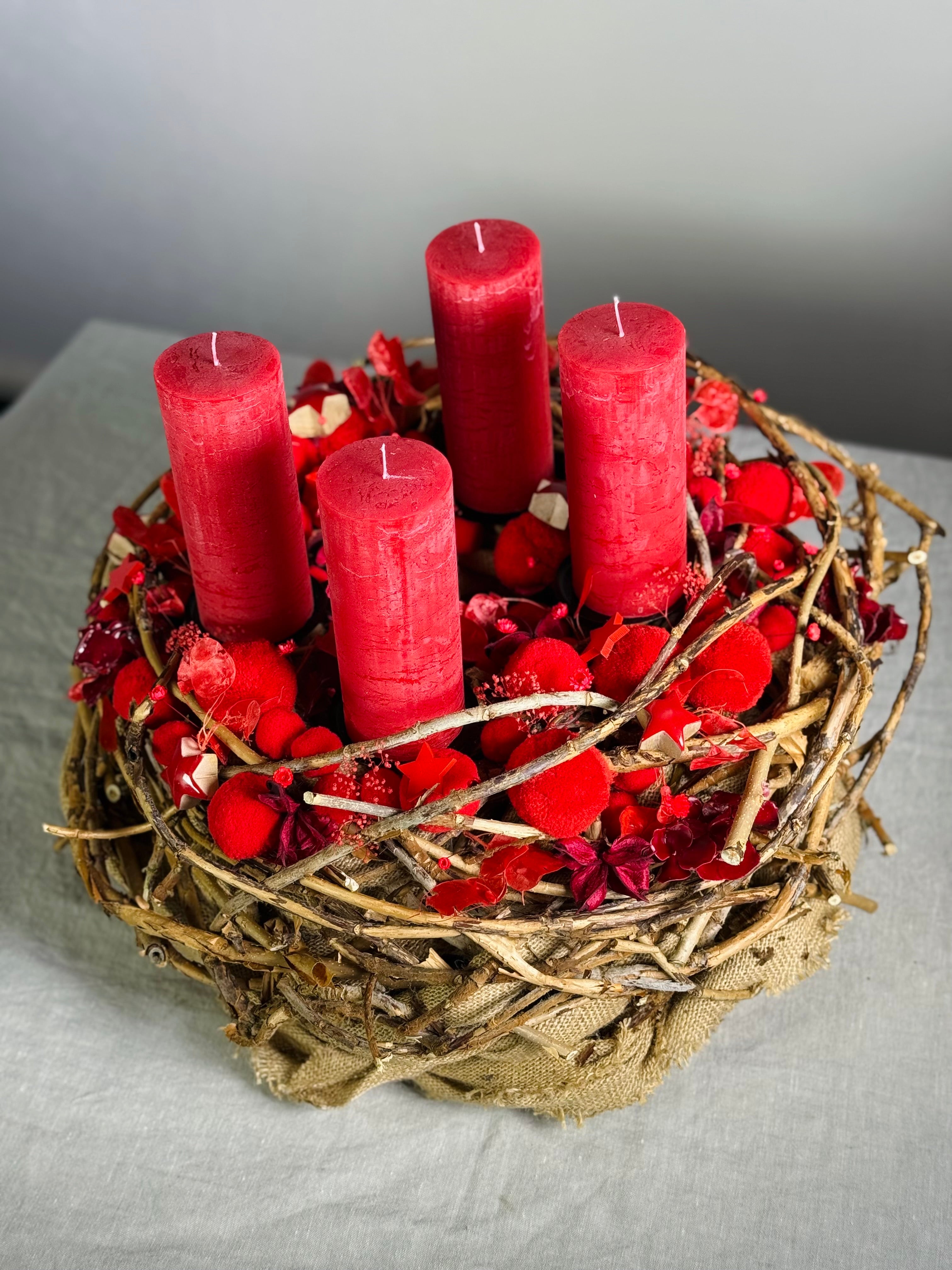 Adventskranz Lichterherz