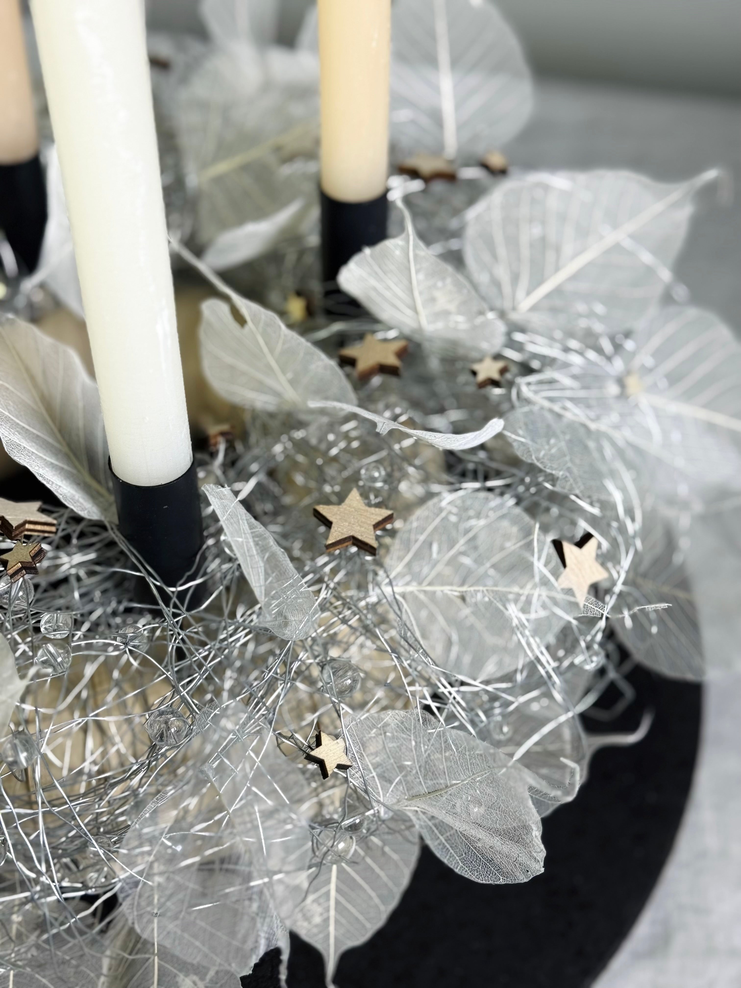 Adventskranz Schneeweiß