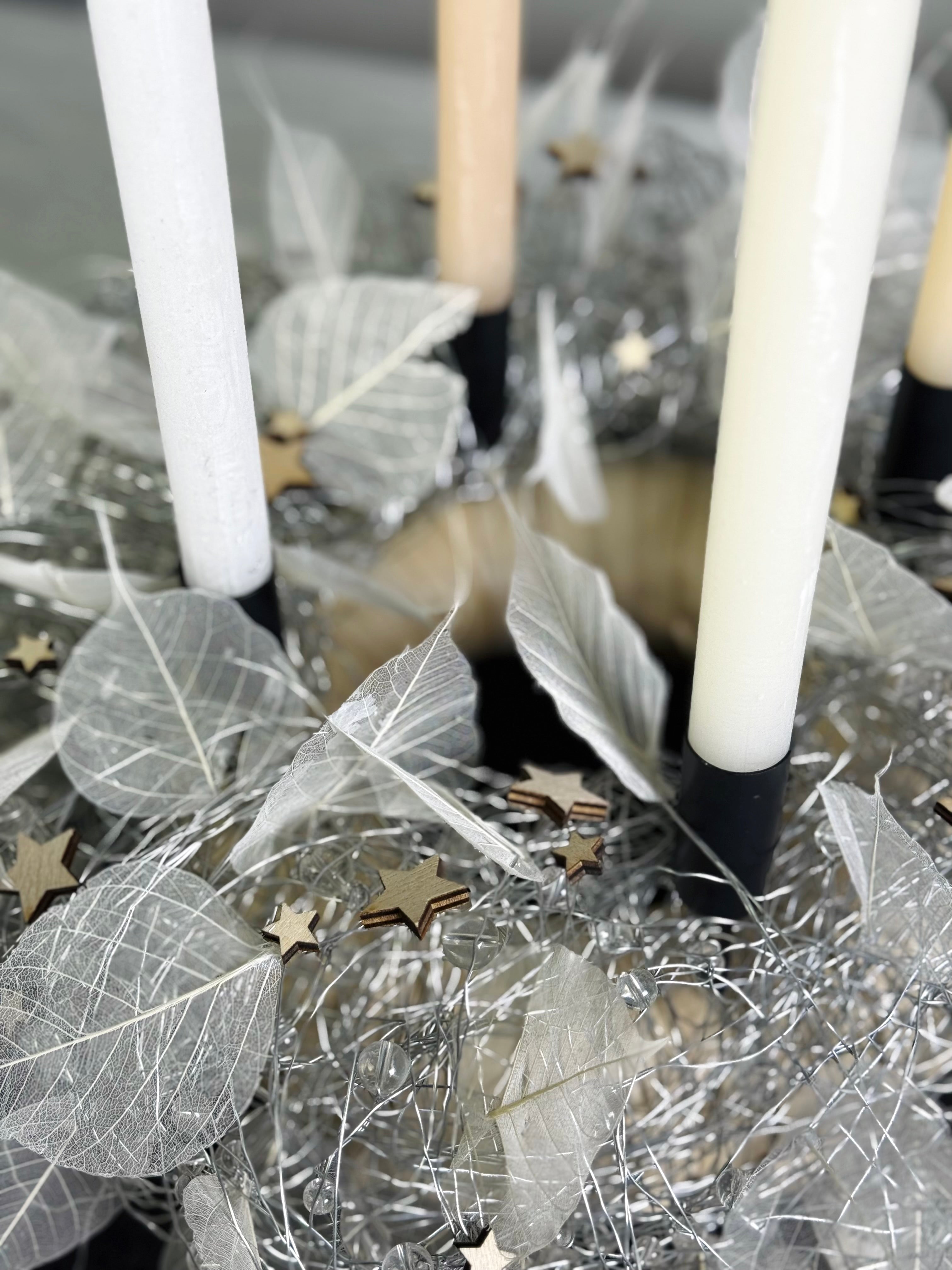 Adventskranz Schneeweiß