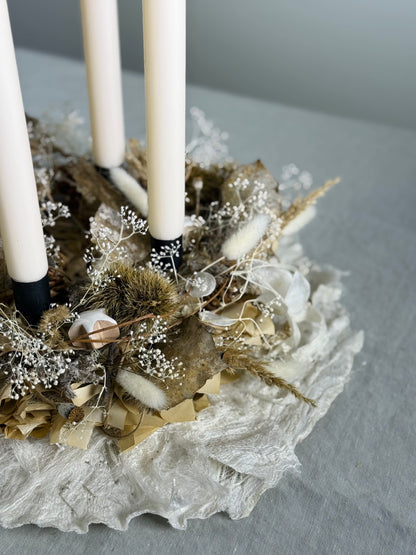 Adventskranz Schneehauch