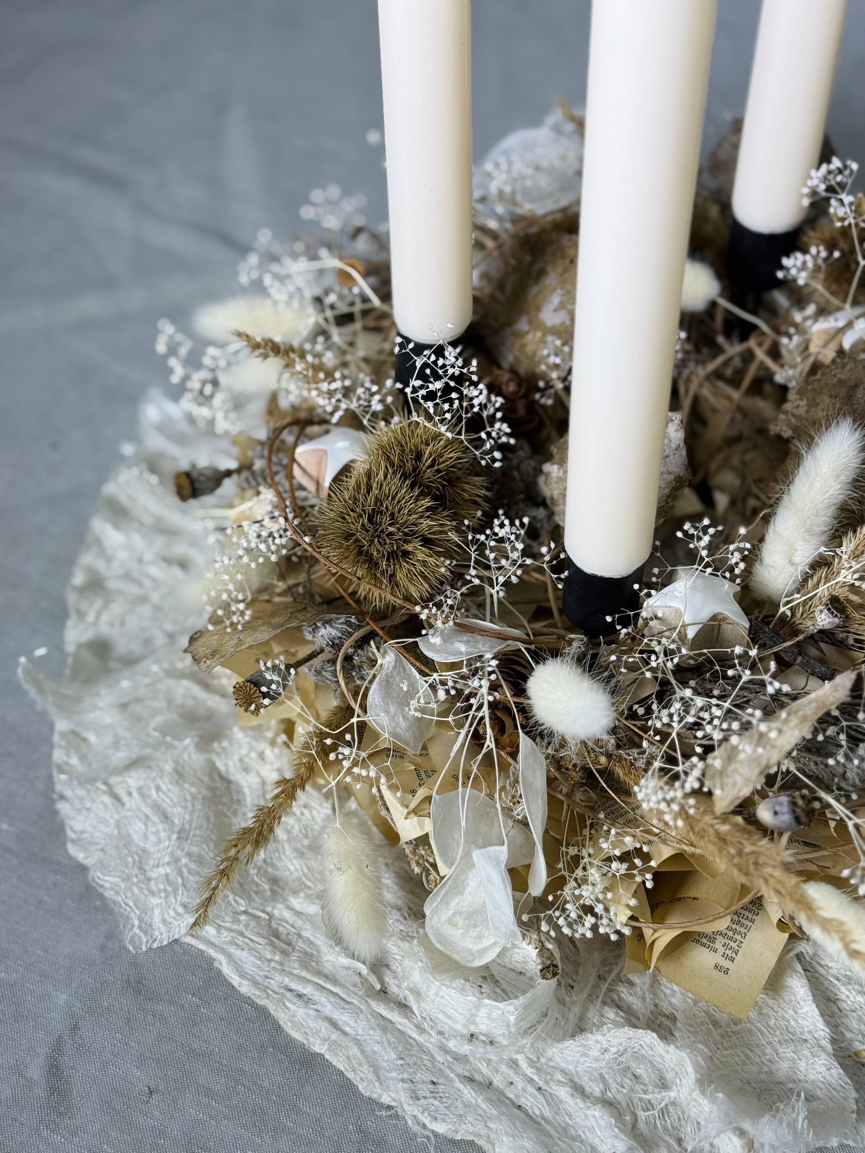 Adventskranz Schneehauch