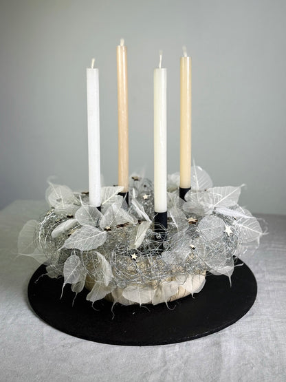 Adventskranz Schneeweiß