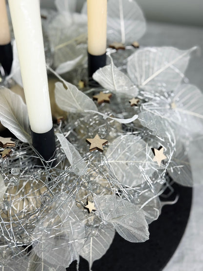 Adventskranz Schneeweiß