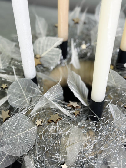 Adventskranz Schneeweiß