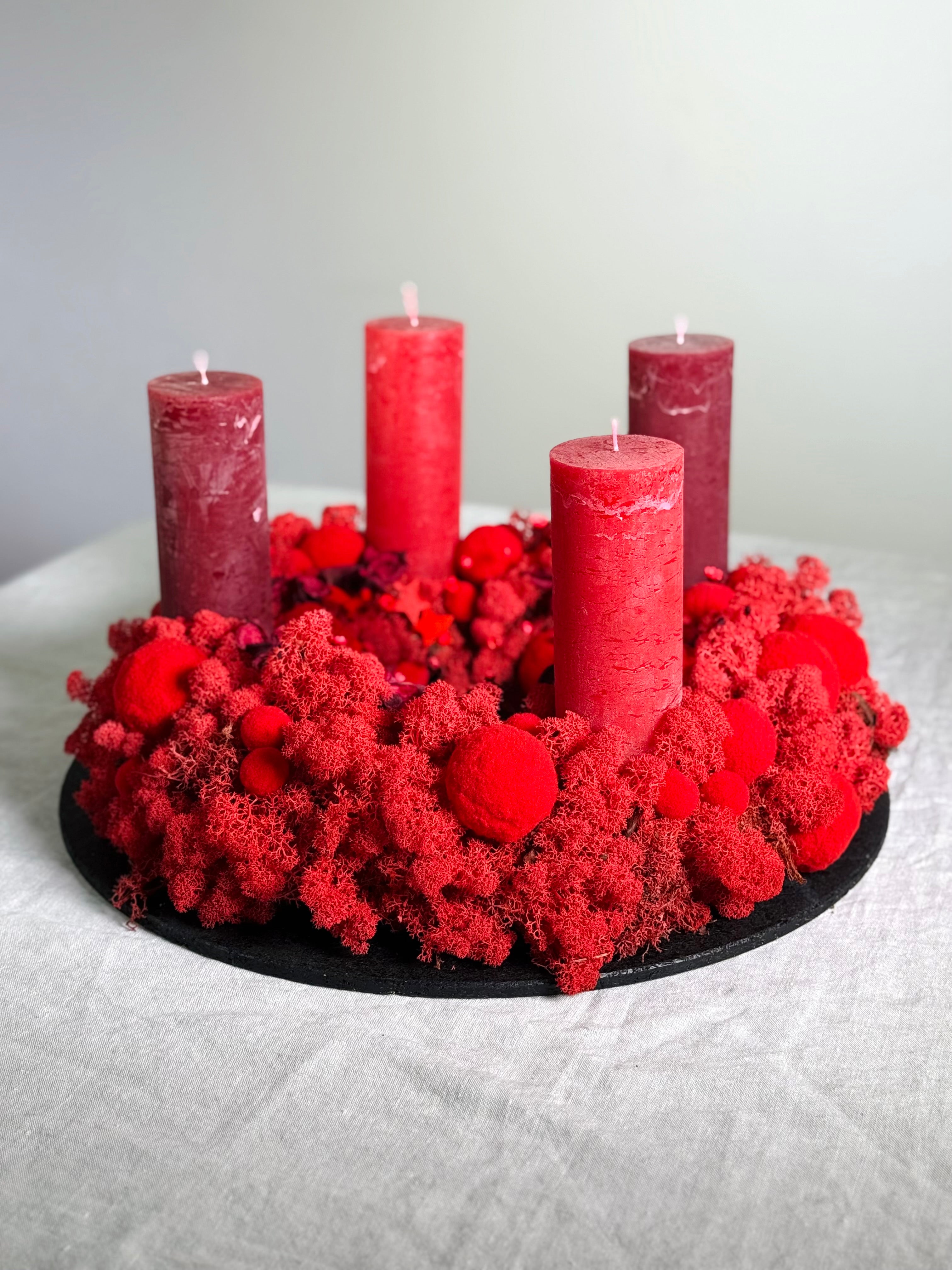 Adventskranz Moosfeuer